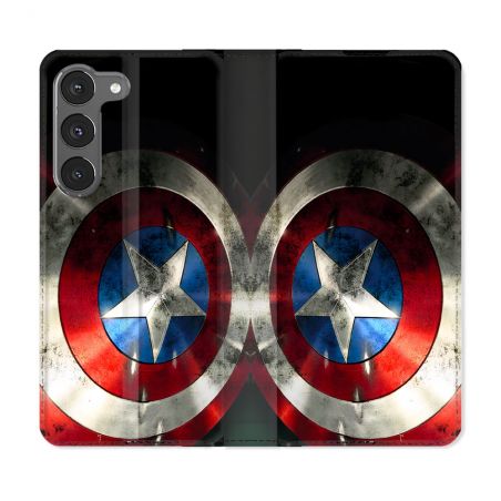 Housse Cuir Portefeuille Pour Samsung Galaxy A36 5G Captain America Bouclier