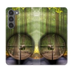 Housse Cuir Portefeuille Pour Samsung Galaxy A36 5G Chasse Sanglier Viseur