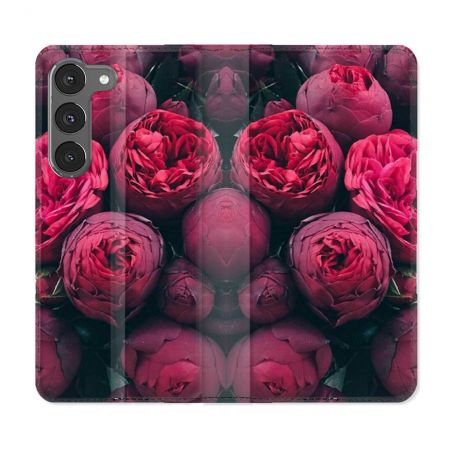 Housse Cuir Portefeuille Pour Samsung Galaxy A36 5G Fleur Pivoine