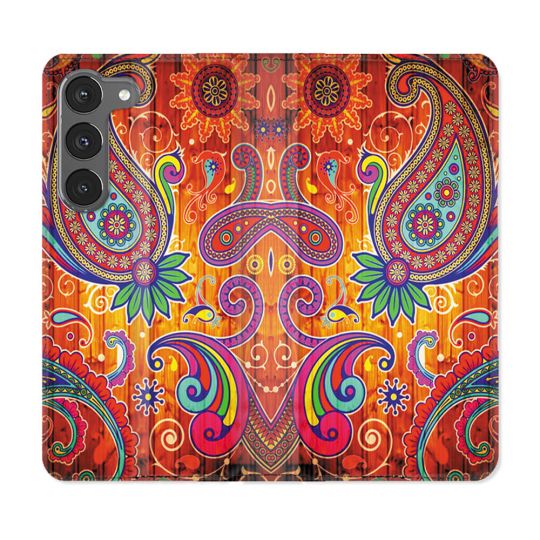 Housse Cuir Portefeuille Pour Samsung Galaxy A36 5G Fleur Psychedelic