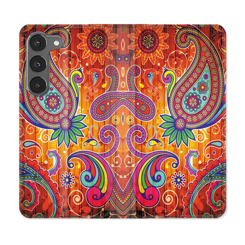 Housse Cuir Portefeuille Pour Samsung Galaxy A36 5G Fleur Psychedelic