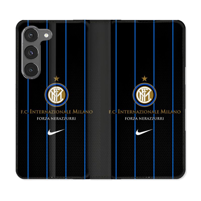 Housse Cuir Portefeuille Pour Samsung Galaxy A36 5G Foot Inter Milan