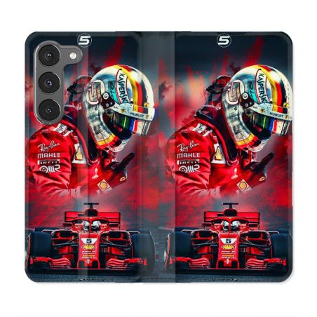Housse Cuir Portefeuille Pour Samsung Galaxy A36 5G Formule 1 F1 Ferrari