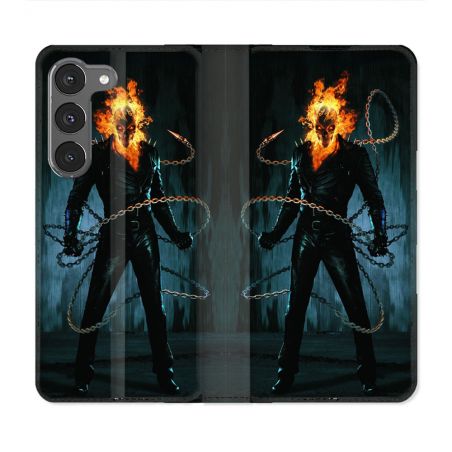 Housse Cuir Portefeuille Pour Samsung Galaxy A36 5G Ghost Rider