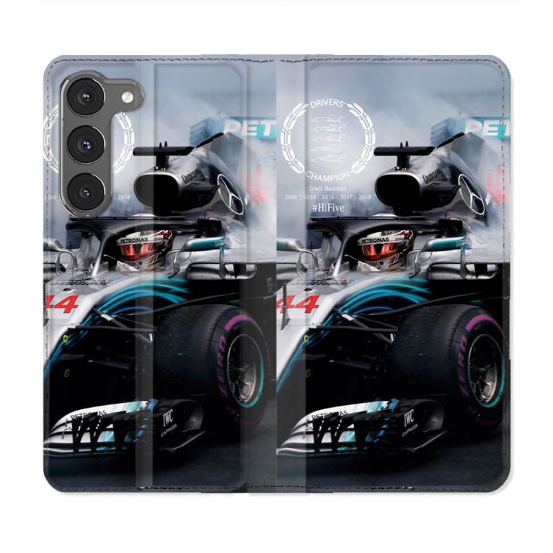 Housse Cuir Portefeuille Pour Samsung Galaxy A26 5G Formule 1 F1 Mercedes Petronas