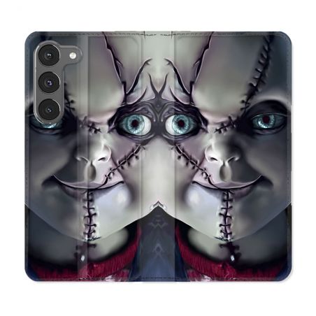 Housse Cuir Portefeuille Pour Samsung Galaxy A26 5G Horreur Chucky Cicatrice