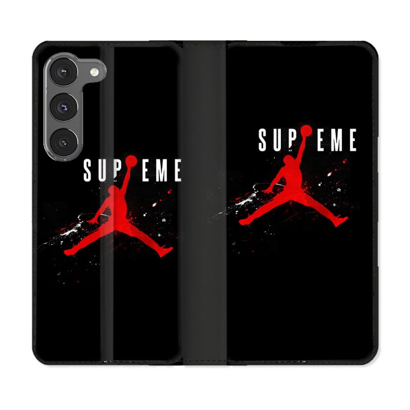 Housse Cuir Portefeuille Pour Samsung Galaxy A26 5G Jordan Supreme Noir