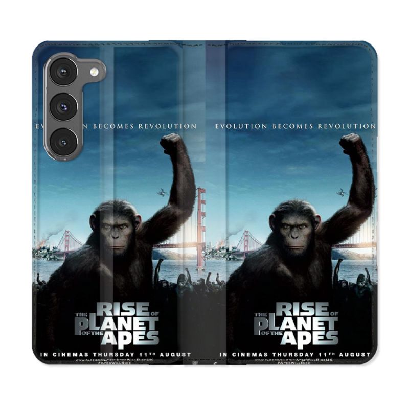 Housse Cuir Portefeuille Pour Samsung Galaxy A26 5G La Planete Des Singes