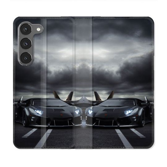 Housse Cuir Portefeuille Pour Samsung Galaxy A26 5G Lamborghini Avion