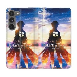 Housse Cuir Portefeuille Pour Samsung Galaxy A26 5G Manga Attaque Titans Soleil