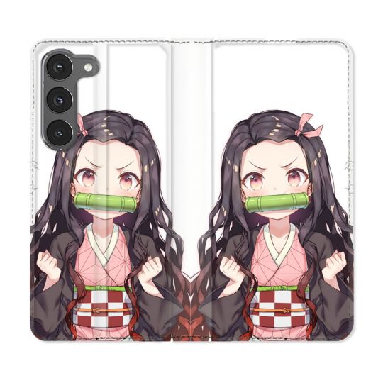 Housse Cuir Portefeuille Pour Samsung Galaxy A26 5G Manga Demon Slayer Nezuko