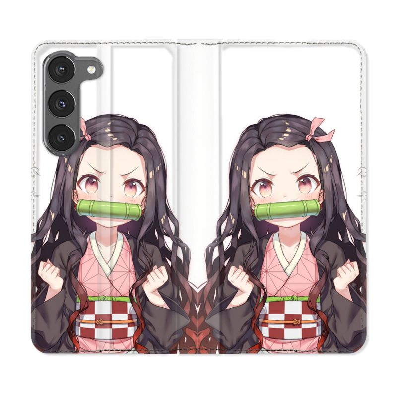 Housse Cuir Portefeuille Pour Samsung Galaxy A26 5G Manga Demon Slayer Nezuko