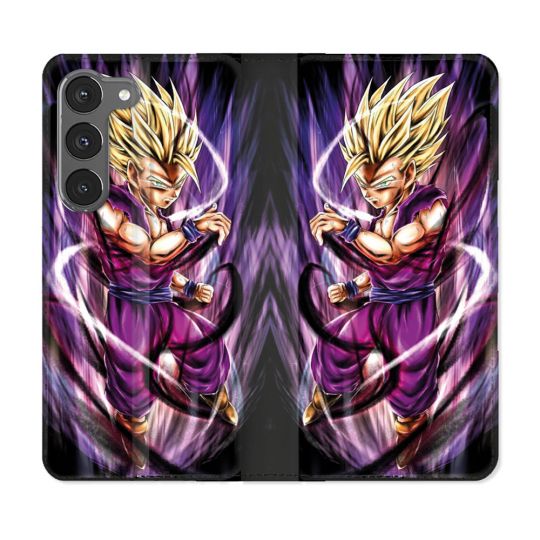 Housse Cuir Portefeuille Pour Samsung Galaxy A26 5G Manga Dragon Ball Sangohan Violet