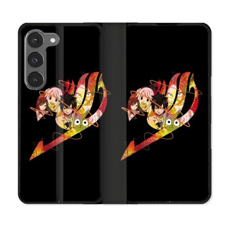 Housse Cuir Portefeuille Pour Samsung Galaxy A26 5G Manga Fairy Tail Logo Noir