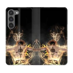 Housse Cuir Portefeuille Pour Samsung Galaxy A26 5G Manga One Piece Ace Noir