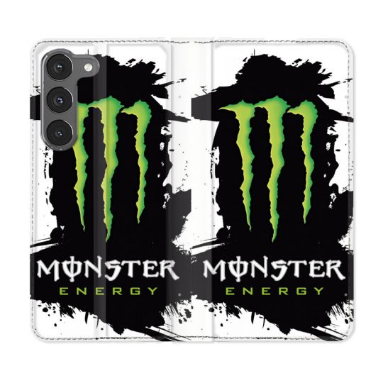Housse Cuir Portefeuille Pour Samsung Galaxy A26 5G Monster Energy Tache