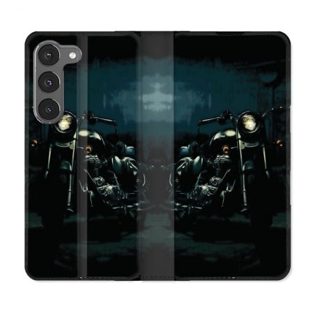 Housse Cuir Portefeuille Pour Samsung Galaxy A26 5G Moto Harley Vintage