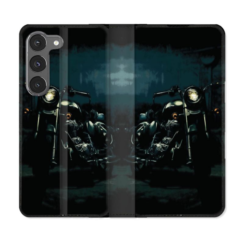 Housse Cuir Portefeuille Pour Samsung Galaxy A26 5G Moto Harley Vintage