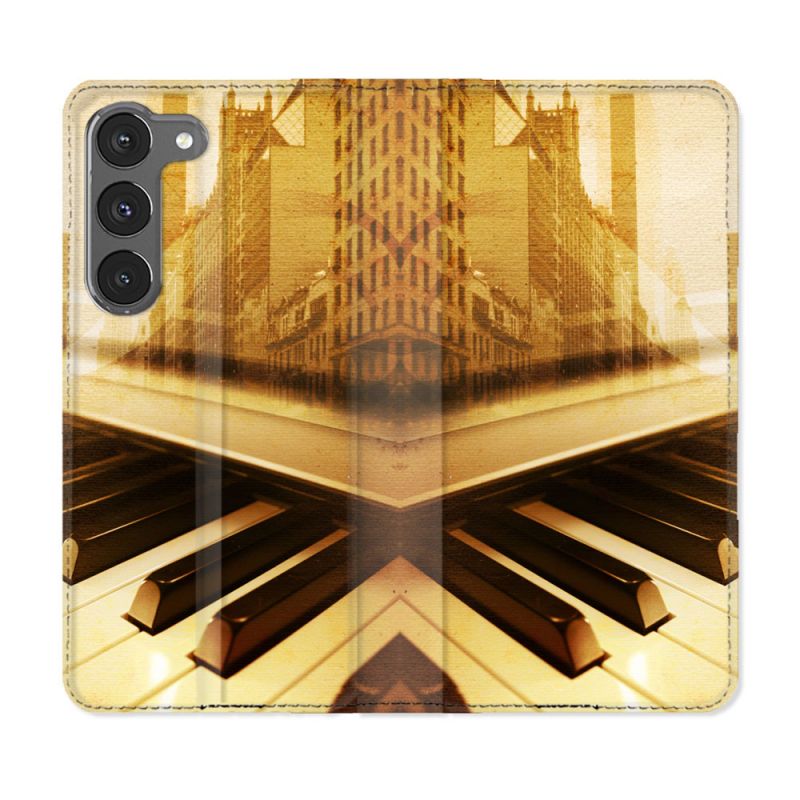 Housse Cuir Portefeuille Pour Samsung Galaxy A26 5G Musique Piano Retro