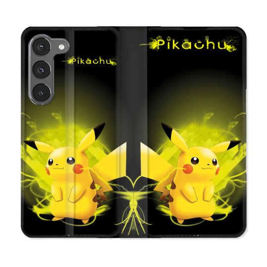 Housse Cuir Portefeuille Pour Samsung Galaxy A26 5G Pokemon Pikachu Eclair
