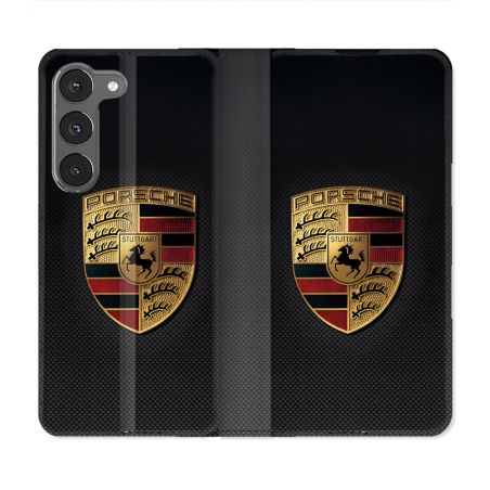 Housse Cuir Portefeuille Pour Samsung Galaxy A26 5G Porsche Carbone
