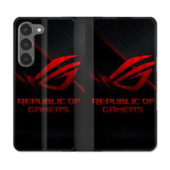 Housse Cuir Portefeuille Pour Samsung Galaxy A26 5G ROG Rouge