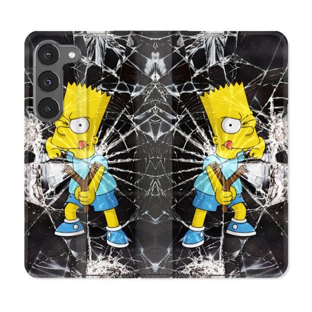 Housse Cuir Portefeuille Pour Samsung Galaxy A26 5G Simpson Bart