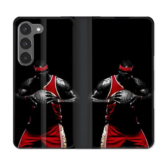 Housse Cuir Portefeuille Pour Samsung Galaxy A26 5G Sport Basketeur