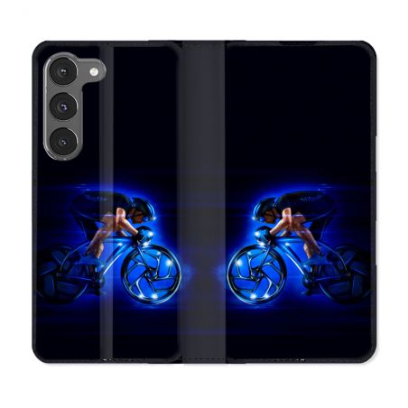 Housse Cuir Portefeuille Pour Samsung Galaxy A26 5G Sport Cyclisme Bleu