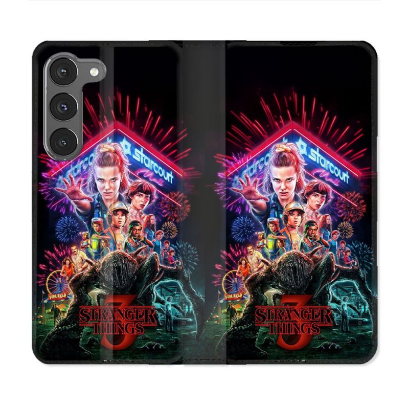 Housse Cuir Portefeuille Pour Samsung Galaxy A26 5G Stranger Things Affiche 3
