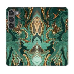 Housse Cuir Portefeuille Pour Samsung Galaxy A26 5G Texture Marbre Vert