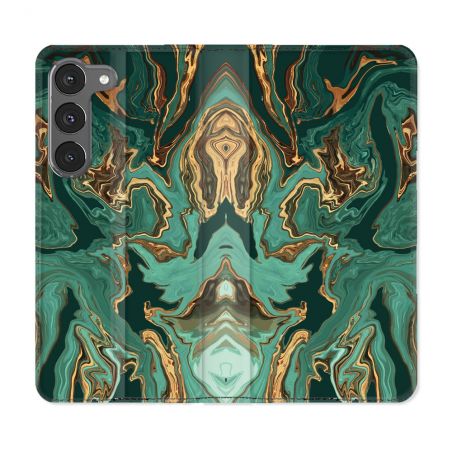 Housse Cuir Portefeuille Pour Samsung Galaxy A26 5G Texture Marbre Vert