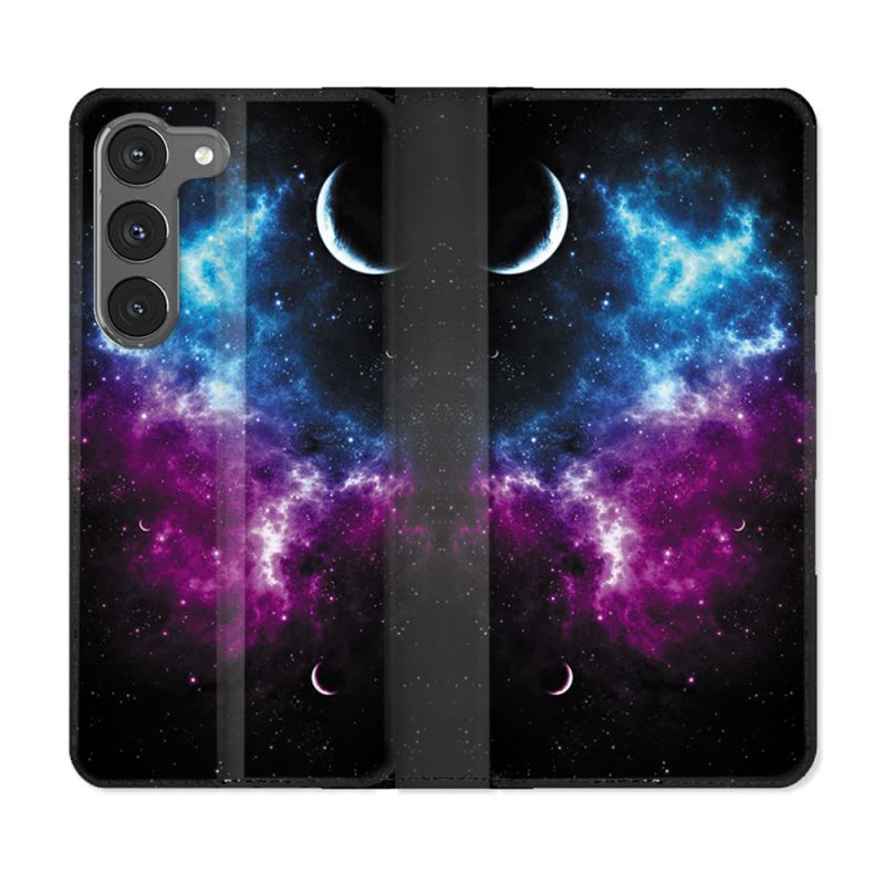 Housse Cuir Portefeuille Pour Samsung Galaxy A26 5G Univers Bleu Violet