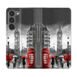 Housse Cuir Portefeuille Pour Samsung Galaxy A26 5G Voyage Angleterre Londres Vintage