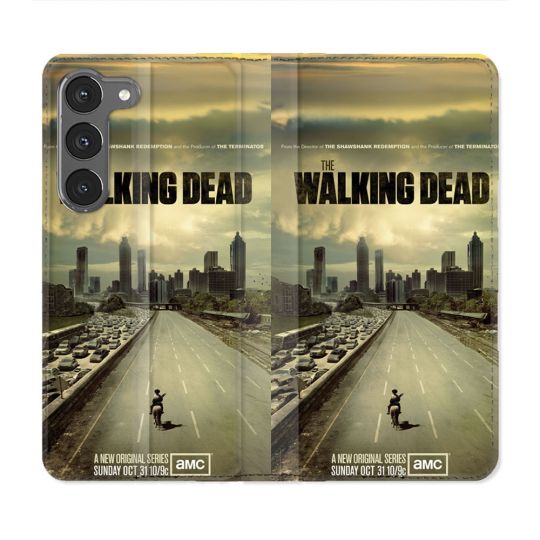 Housse Cuir Portefeuille Pour Samsung Galaxy A26 5G Walking Dead
