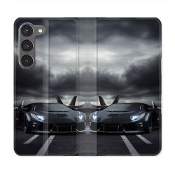 Housse Cuir Portefeuille Pour Samsung Galaxy A36 5G Lamborghini Avion