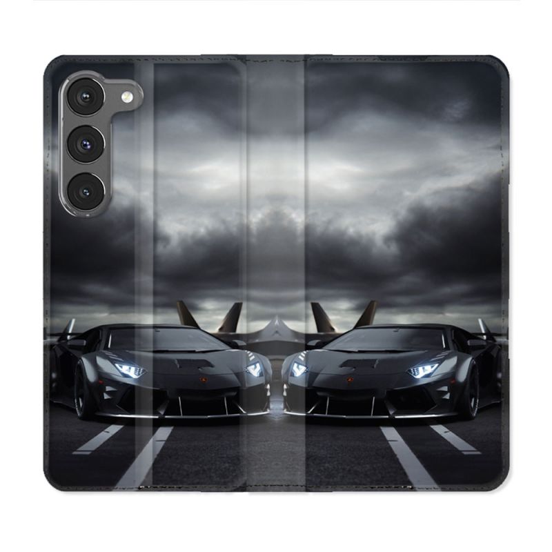 Housse Cuir Portefeuille Pour Samsung Galaxy A36 5G Lamborghini Avion