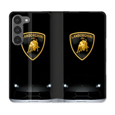 Housse Cuir Portefeuille Pour Samsung Galaxy A36 5G Lamborghini Noir