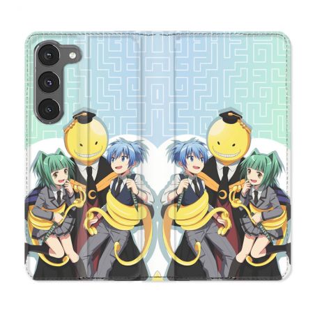 Housse Cuir Portefeuille Pour Samsung Galaxy A36 5G Manga Assassination Classroom Kuro Trio