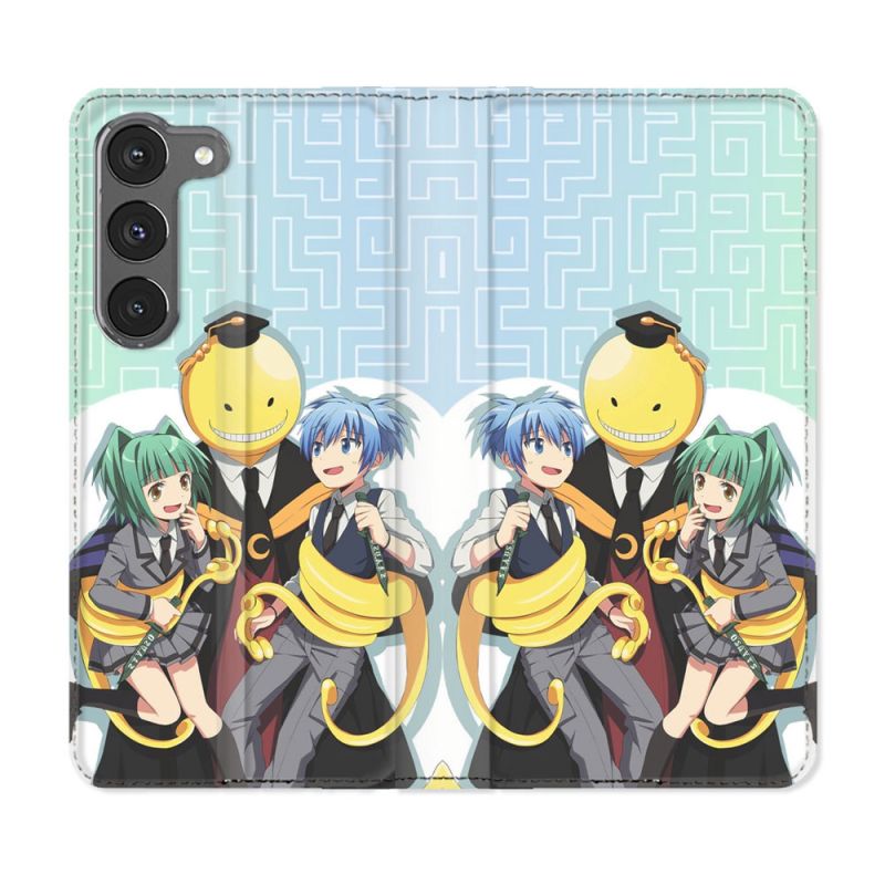 Housse Cuir Portefeuille Pour Samsung Galaxy A36 5G Manga Assassination Classroom Kuro Trio