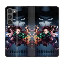 Housse Cuir Portefeuille Pour Samsung Galaxy A36 5G Manga Demon Slayer Noir