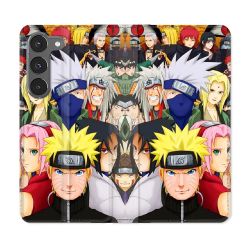 Housse Cuir Portefeuille Pour Samsung Galaxy A36 5G Manga Naruto Team