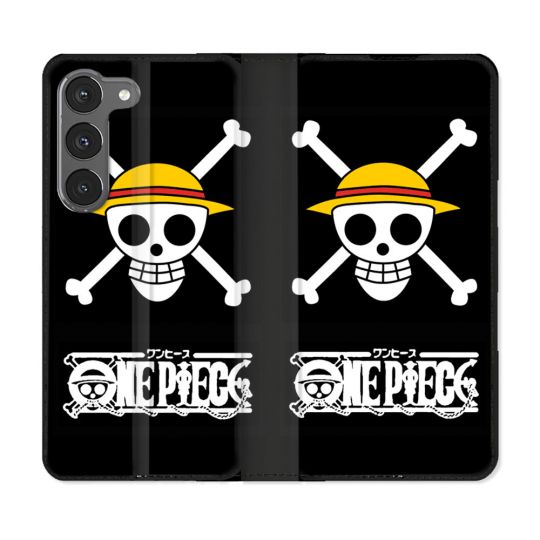 Housse Cuir Portefeuille Pour Samsung Galaxy A36 5G Manga One Piece Tete de Mort