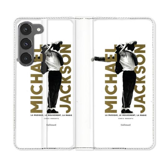 Housse Cuir Portefeuille Pour Samsung Galaxy A36 5G Michael Jackson Blanc