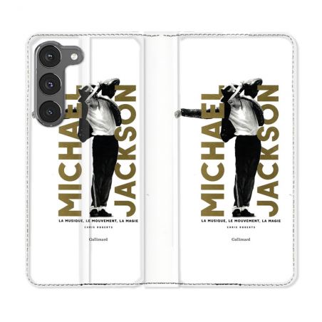 Housse Cuir Portefeuille Pour Samsung Galaxy A36 5G Michael Jackson Blanc