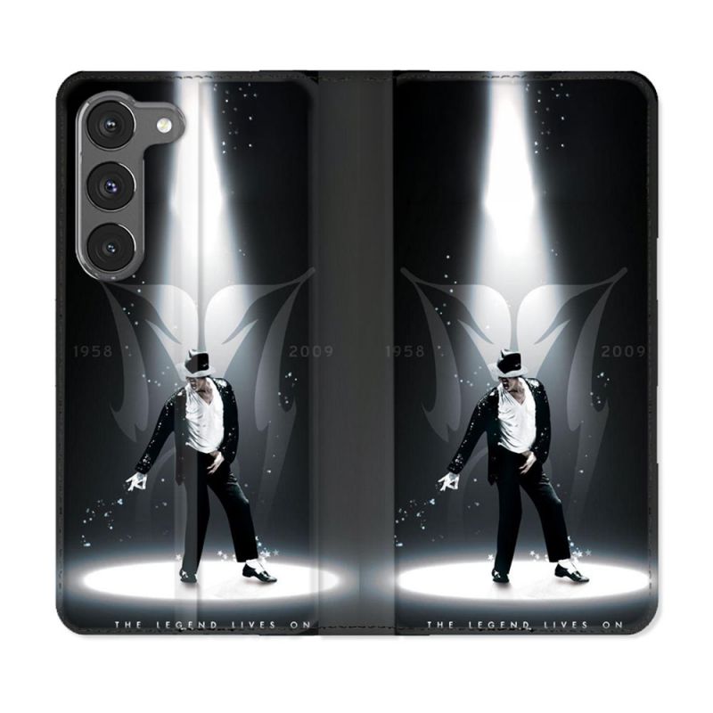 Housse Cuir Portefeuille Pour Samsung Galaxy A36 5G Michael Jackson Noir