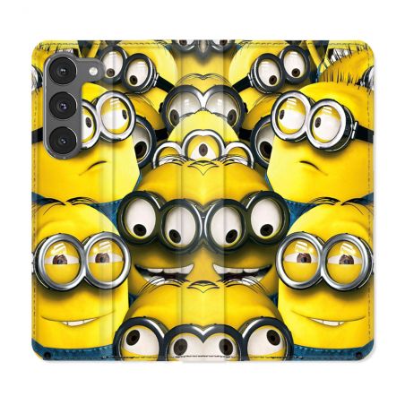 Housse Cuir Portefeuille Pour Samsung Galaxy A36 5G Minions Groupe