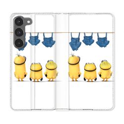 Housse Cuir Portefeuille Pour Samsung Galaxy A36 5G Minions Nus