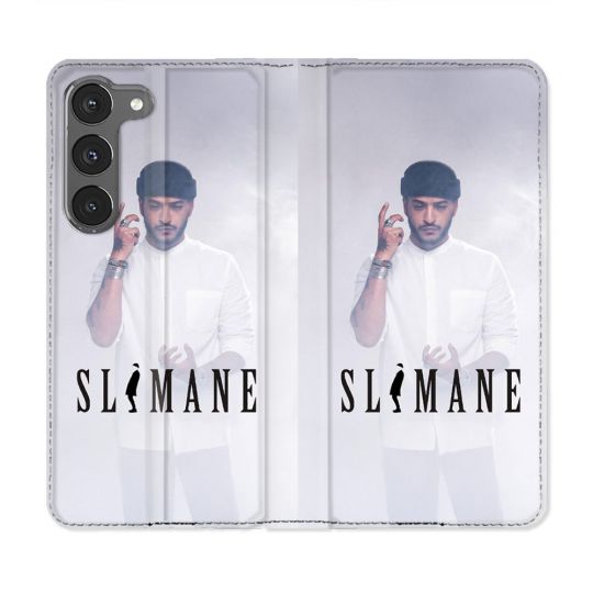 Housse Cuir Portefeuille Pour Samsung Galaxy A36 5G Musique Slimane Blanc