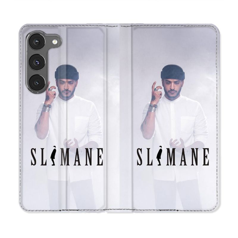 Housse Cuir Portefeuille Pour Samsung Galaxy A36 5G Musique Slimane Blanc